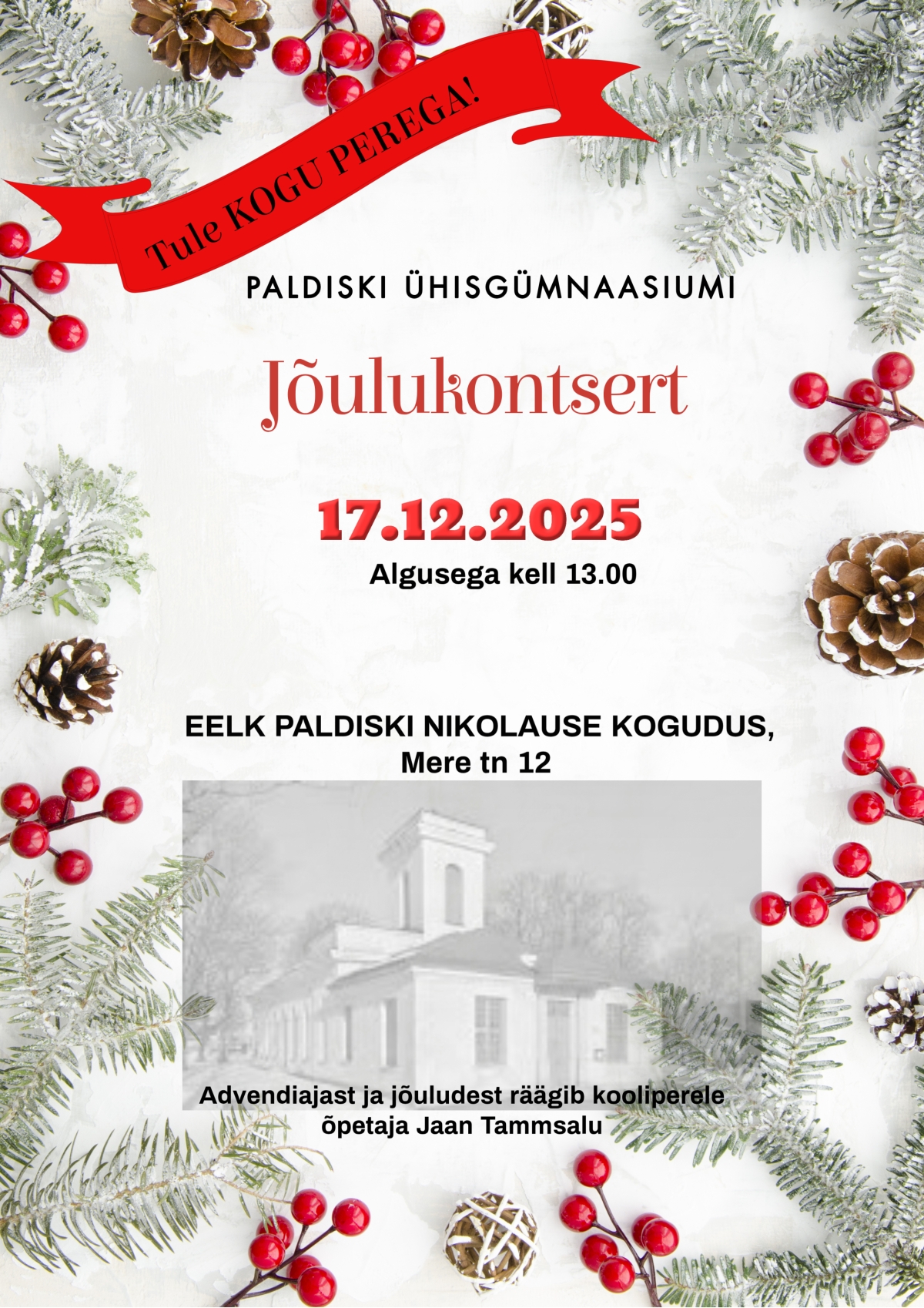 Paldiski Ühisgümnaasiumi Jõulukontsert