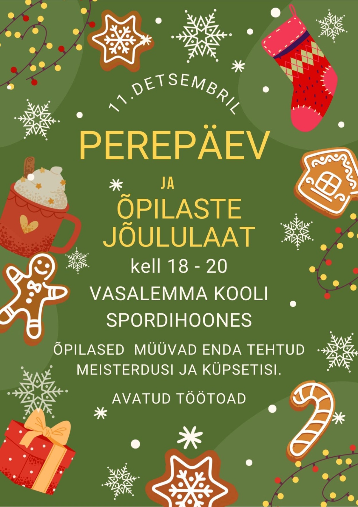 Vasalemma Põhikooli perepäev ja õpilaste jõululaat