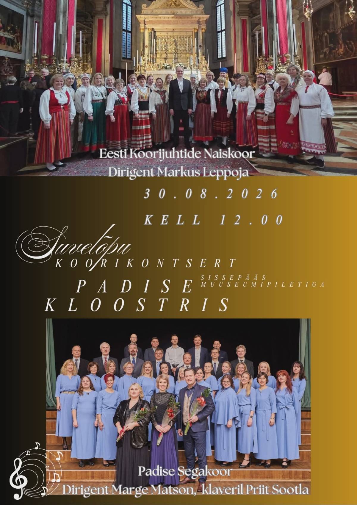 Suvelõpu koorikontsert Padise kloostris
