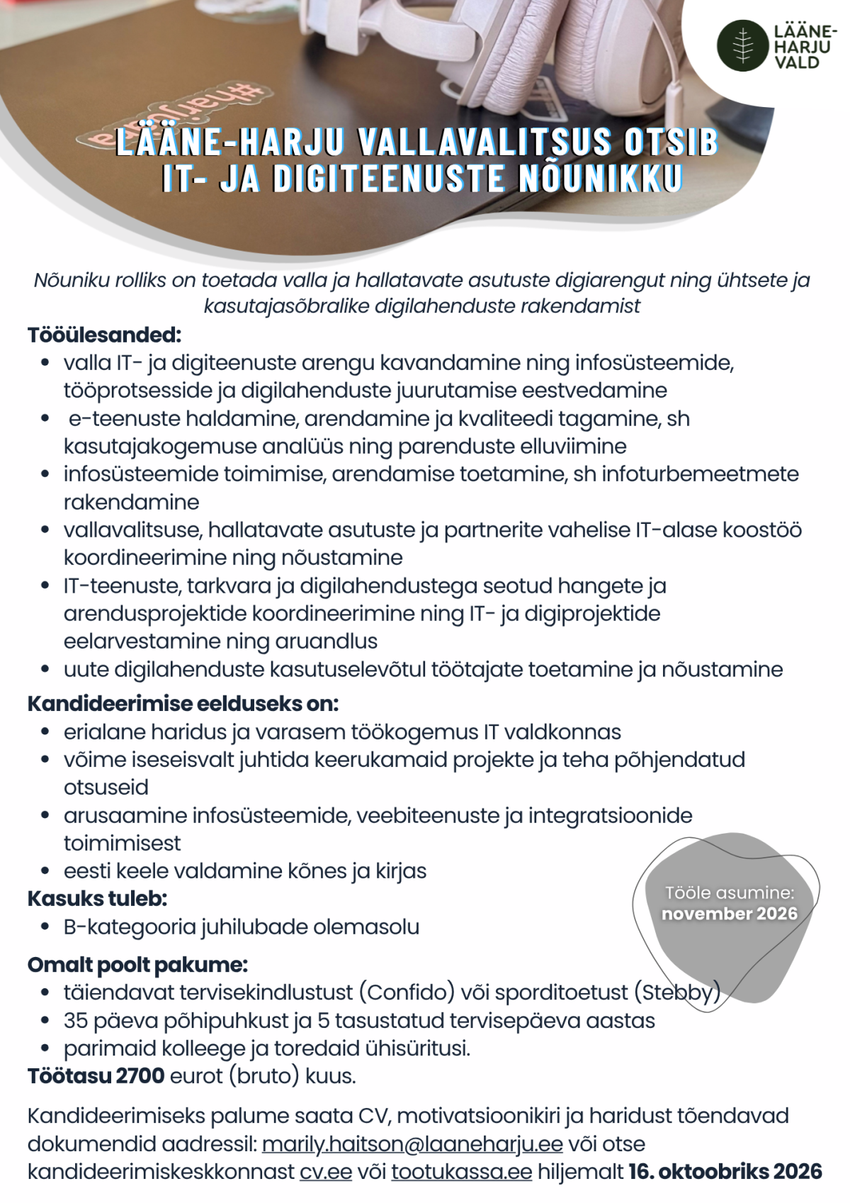 Töökuulutus IT nõunik 